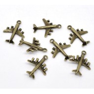 Bronze Tone Airplane Charm