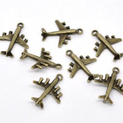 Bronze Tone Airplane Charm