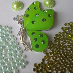 Lovely Green Angel butterfly wings DIY Cell Phone Case Bling Alloy Deco Den Kit