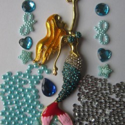 Multicolour Crystal Mermaid DIY Mobile Cell Phone Case Deco Den Kit
