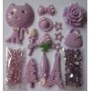 Purple Tree Cat Bag Rose 3D DIY Case 