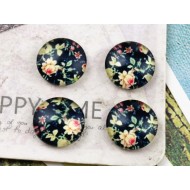 Cabochon Black floral