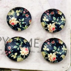 Cabochon Black floral
