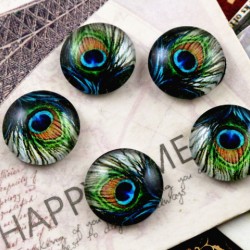 Cabochon Round Peacock