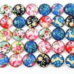 Mixed Floral Glass Cabochons