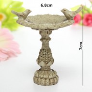 Dollhouse Miniature Resin Bird Bath Fountain Fairy Garden 
