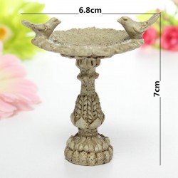Dollhouse Miniature Resin Bird Bath Fountain Fairy Garden 