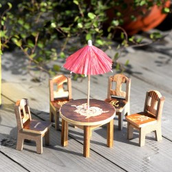4pcs Table Chair Miniature