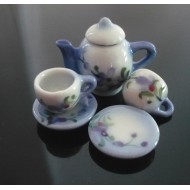 Purple Orchid Hand Paint Coffee Cup Saucer Teapot