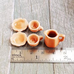 Ceramic Orange Coffee Cup Pitcher Set 