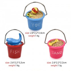 3pcs/Set Cute Resin Miniature Beach Bucket