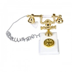 Miniature white Retro Phone Vintage