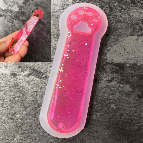 Cat Bookmark Silicone Mold with Holes Cat Bookmark Silicone Mold with Holes