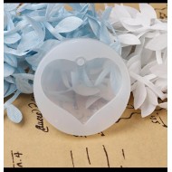 Round White Heart mold