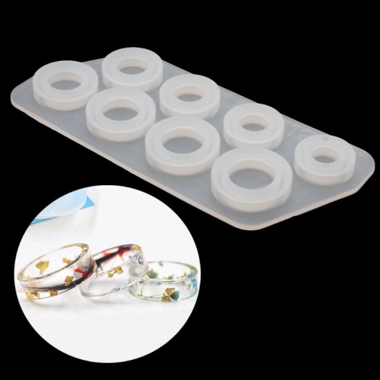 8Pcs Assorted Sizes Ring Silicone Mold