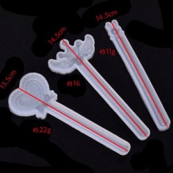 3Pcs Crown Rabbit Wing Straight Ruler Silicone Mold 