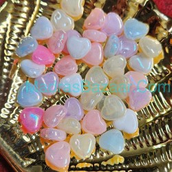 Mixed Acrylic Heart Beads
