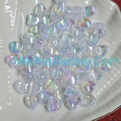 Transparent Rainbow Heart Bead