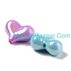 Iridescent Heart Acrylic Bead