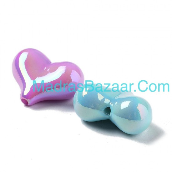 Iridescent Heart Acrylic Bead Iridescent Heart Acrylic Bead