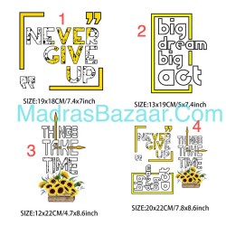 Never Give up Flower Heat Transfer Sheet