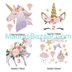 Floral Unicorn Heat transfer Sheet