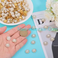 Rhinestone Pearl Flower