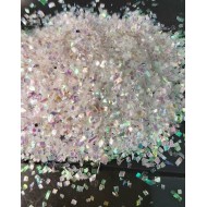 Iridescent white Square Glitter