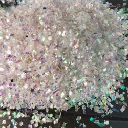Iridescent white Square Glitter