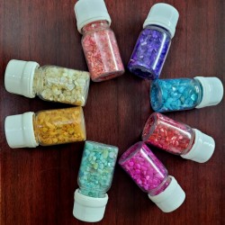 Colored shell chips