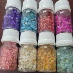 Colored shell chips