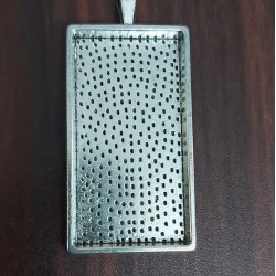 Long Silver Rectangle Pendant
