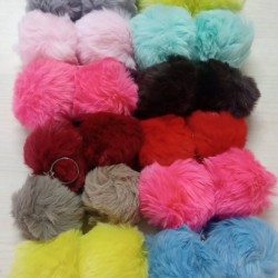 Fur Pompom Keychain