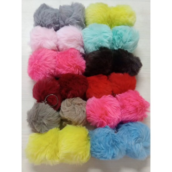 Fur Pompom Keychain