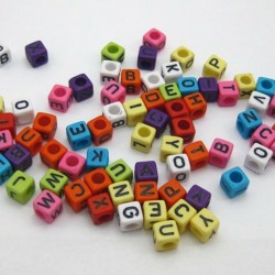 Square Color Alphabet Bead
