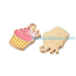 Cupcake Enamel Charm