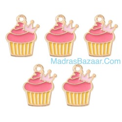 Cupcake Enamel Charm