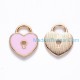 Enamel Heart Lock Shape Charm