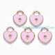 Enamel Heart Lock Shape Charm