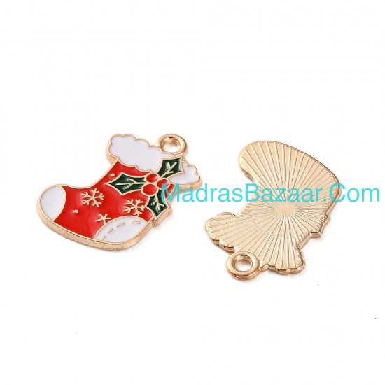 Christmas Stocking Enamel Charm