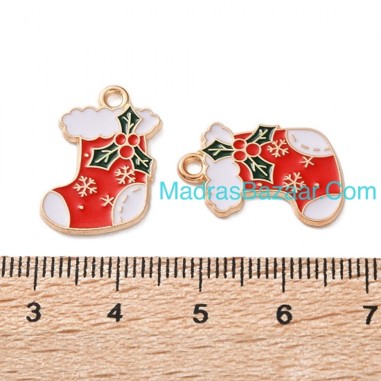 Christmas Stocking Enamel Charm