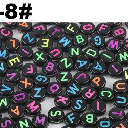 Black with neon Alphabet Beads