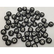 Black Alphabet Bead