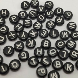 Black Alphabet Bead