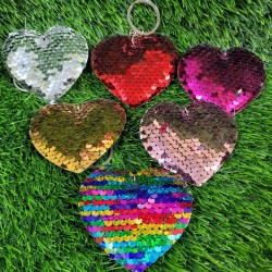 Heart Sequin Keychain