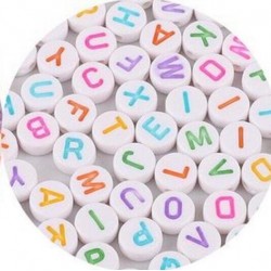 White alphabet Bead