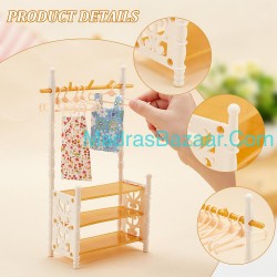 Clothes Rack with Beige Mini Hangers