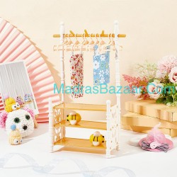 Clothes Rack with Beige Mini Hangers