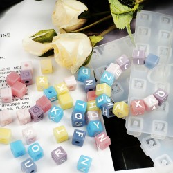  Square Alphabet Beads Mold 