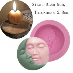 Round Shape Sun Moon Faces Silicone Mold
